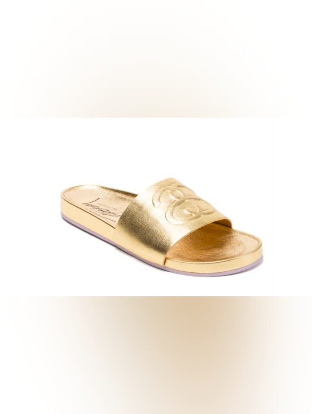 Stussy Solestruck SS Link Slide Sandals Gold 100% Leather Size 9